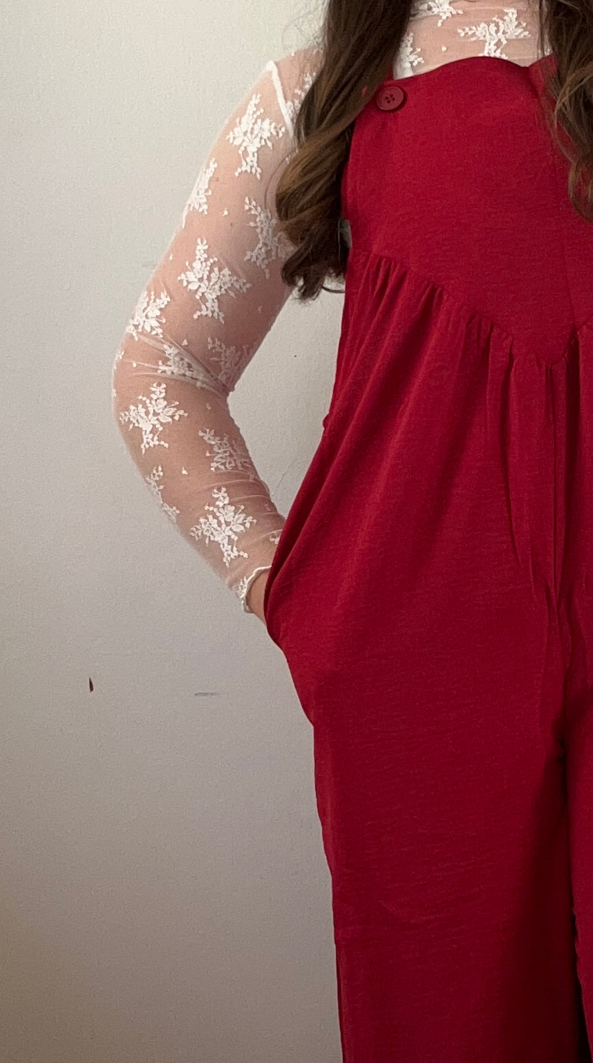 Ms. Valentine Jumpsuit - Red
