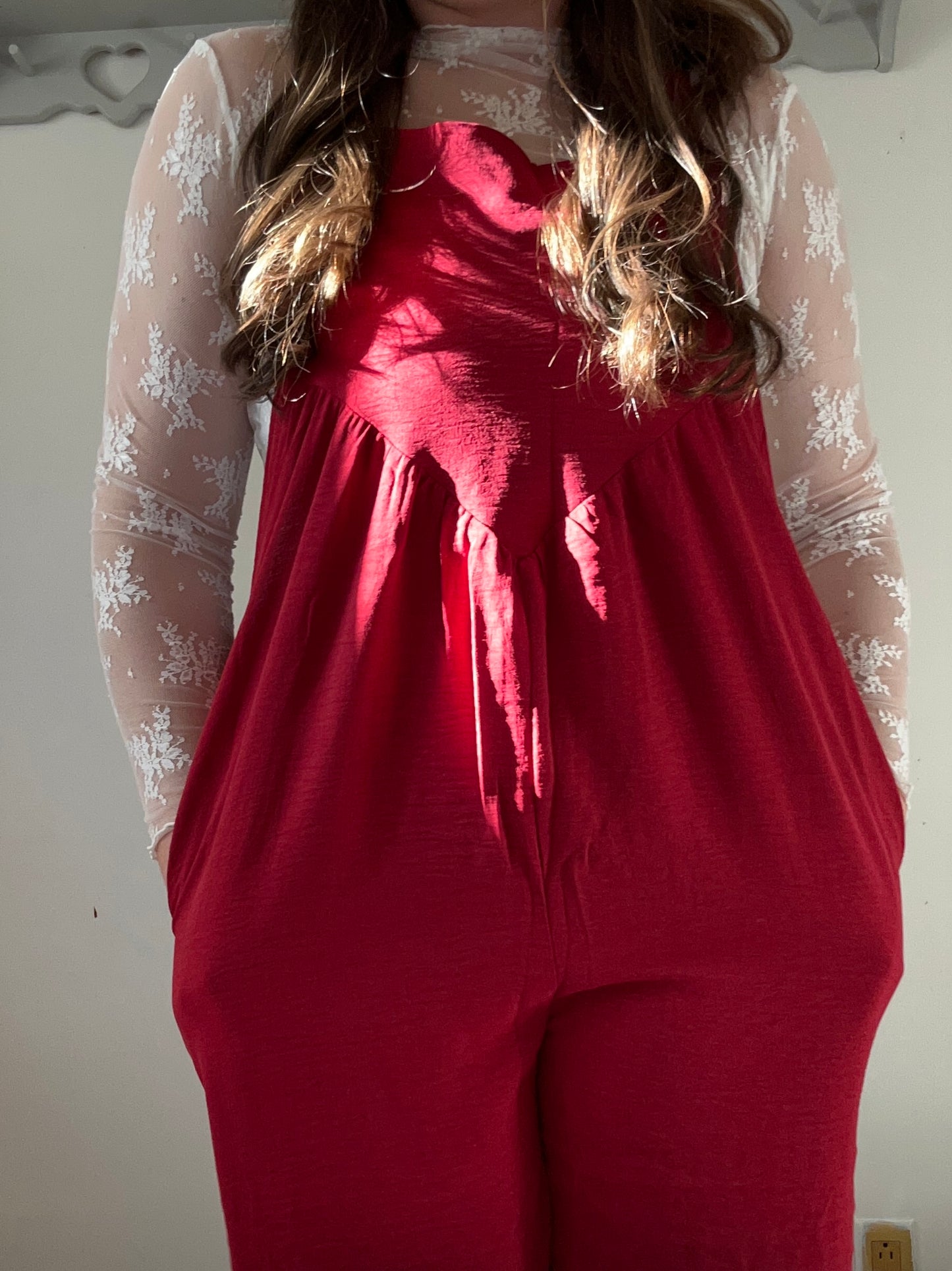 Ms. Valentine Jumpsuit - Red