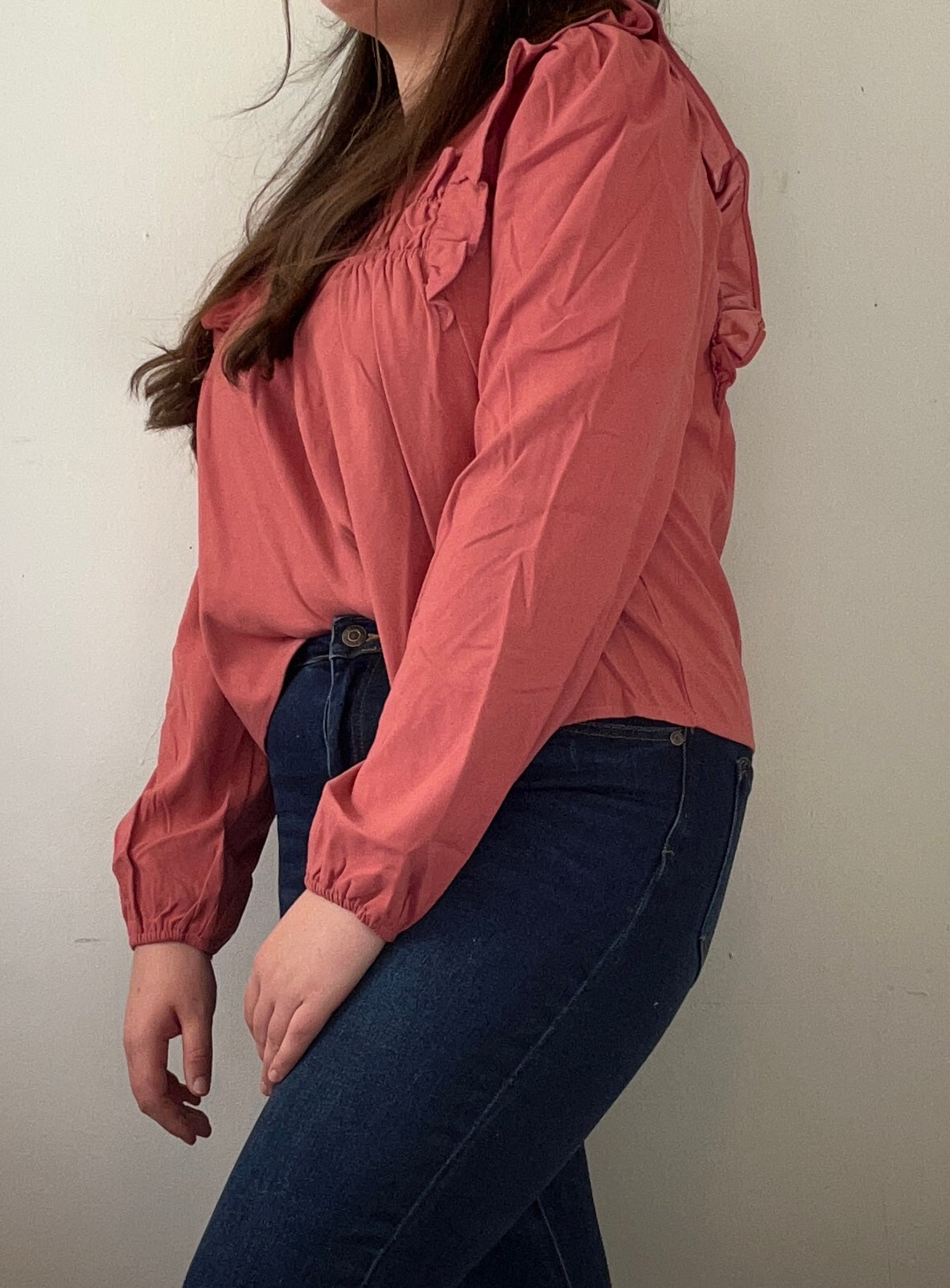 Ruffled Up Top - Mauve