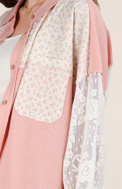 Floral Button Up - Pink