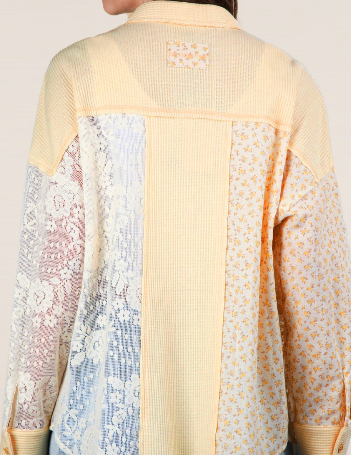 Floral Button Up - Yellow