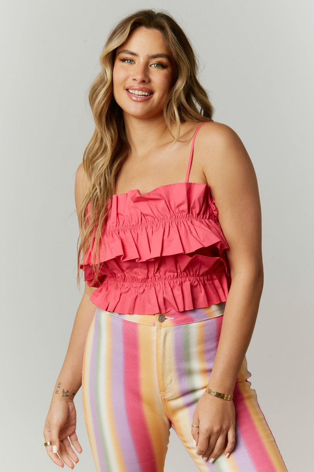 cropped ruffle