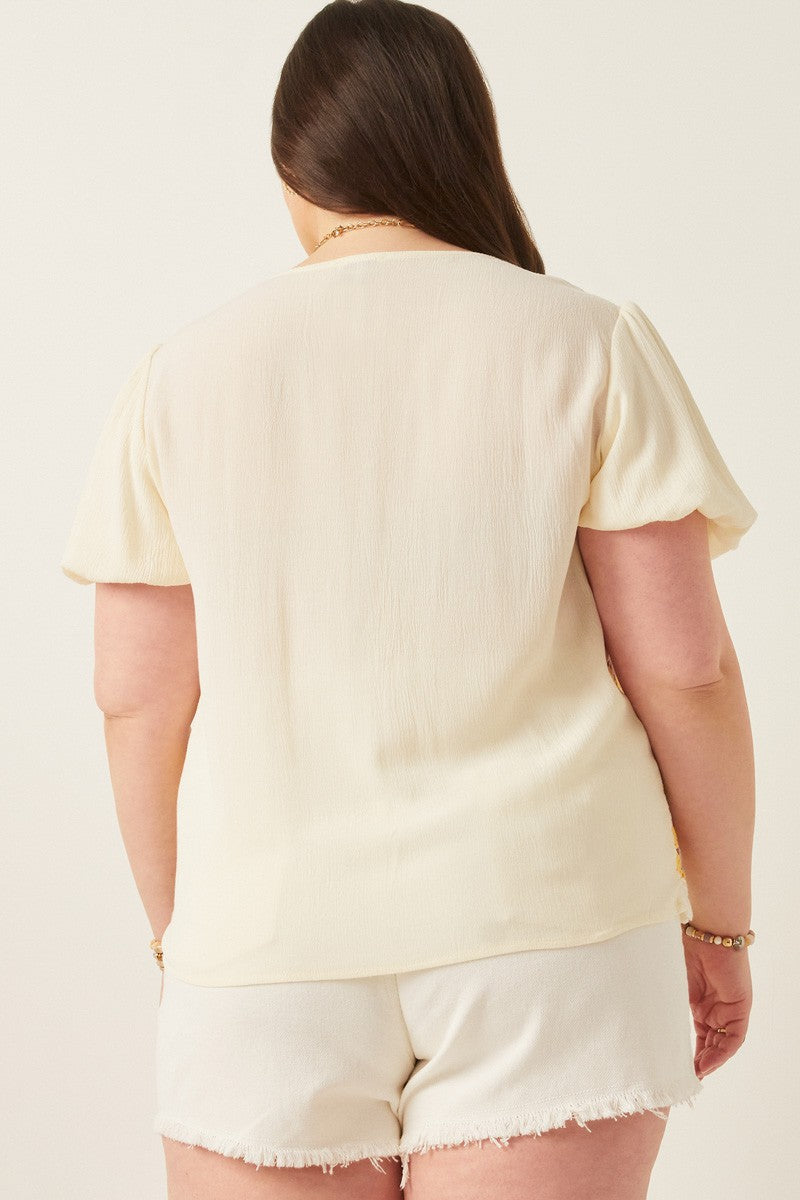 The Sunshine Patch Crochet Top-Plus