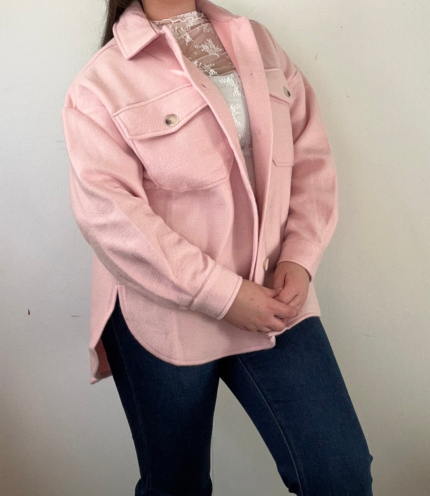 Cozied Up Shacket - Pink