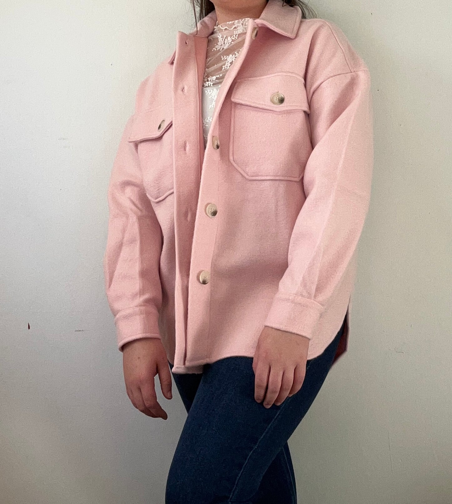 Cozied Up Shacket - Pink