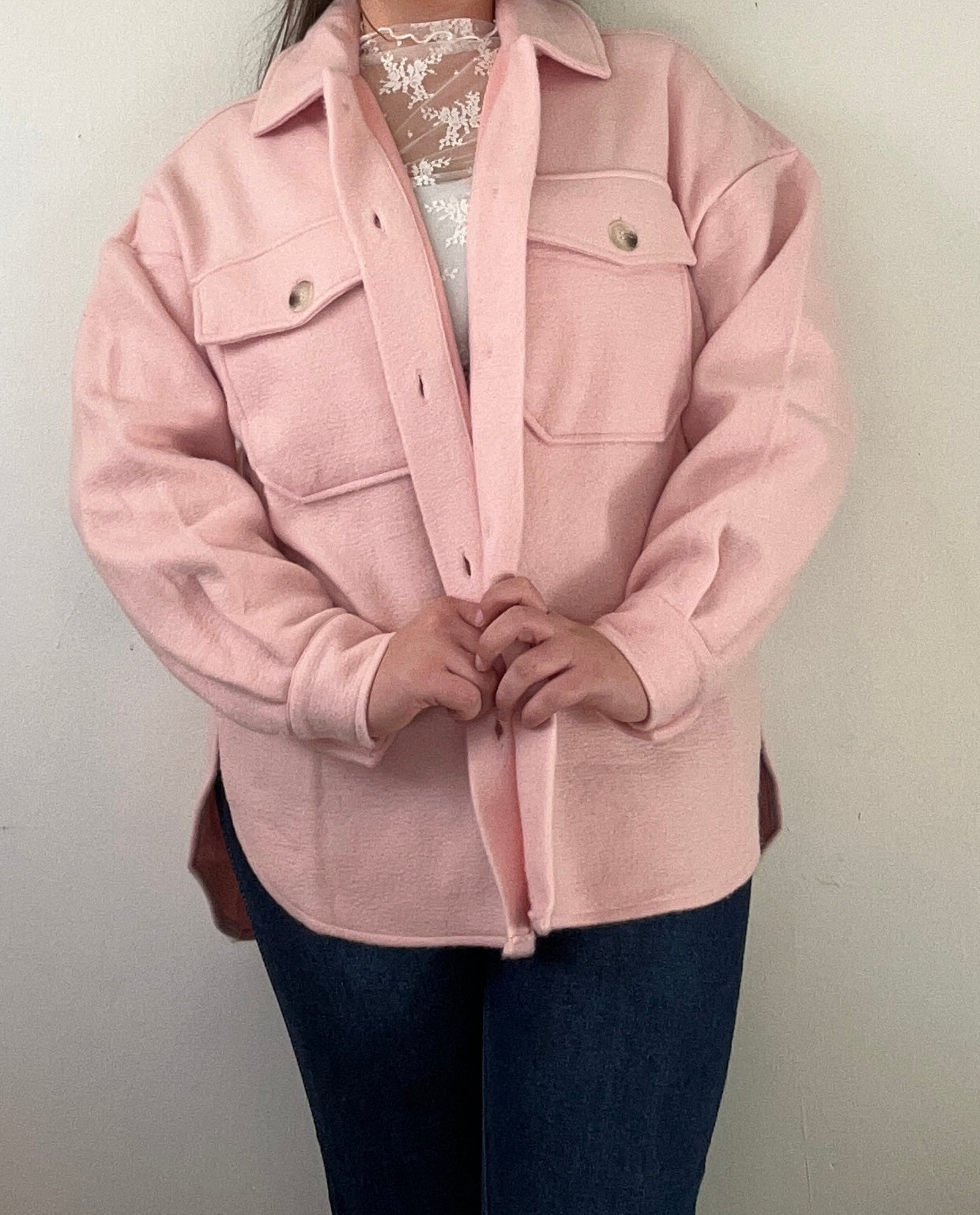 Cozied Up Shacket - Pink