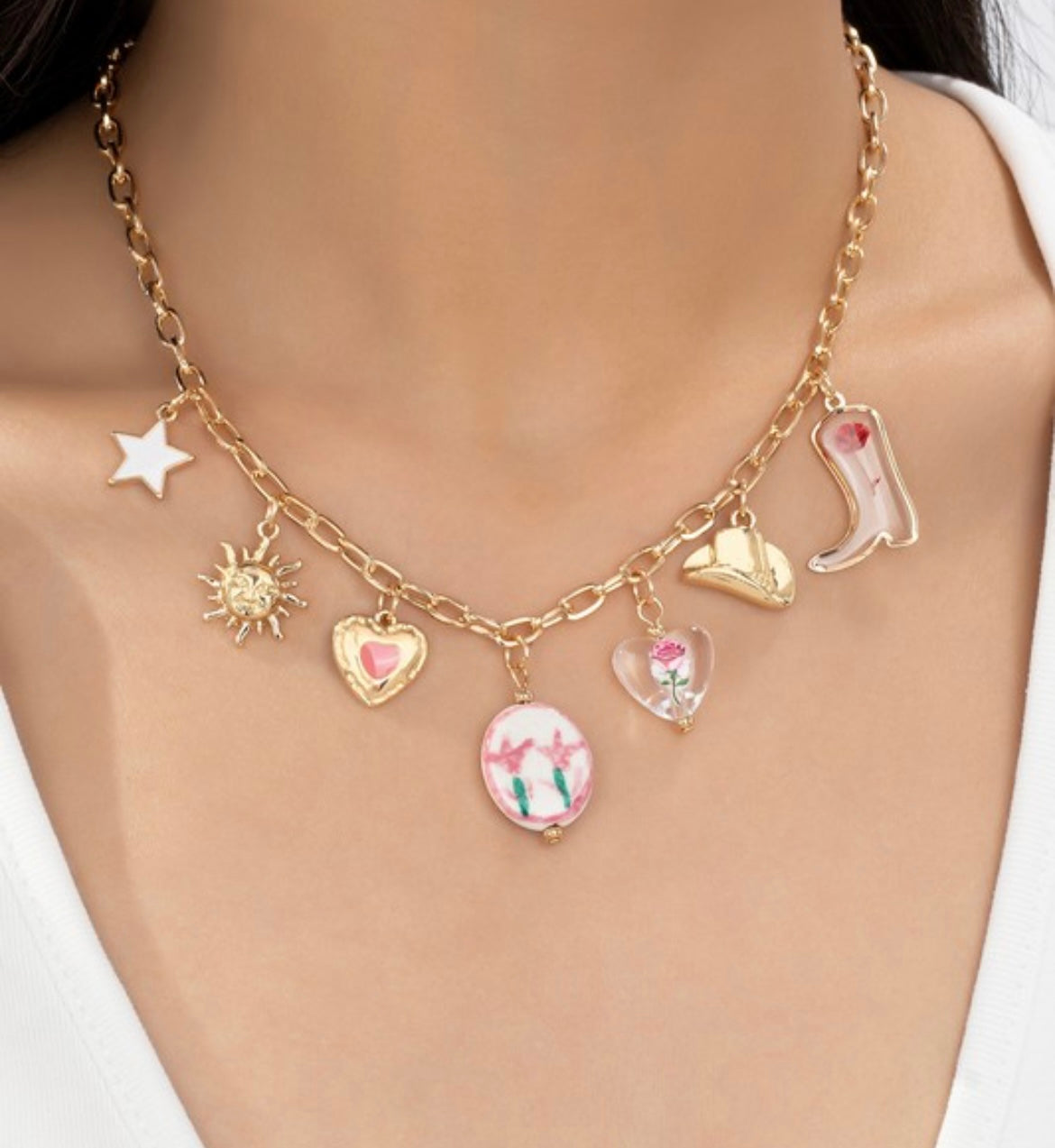 Charmed Up- Gold Necklace