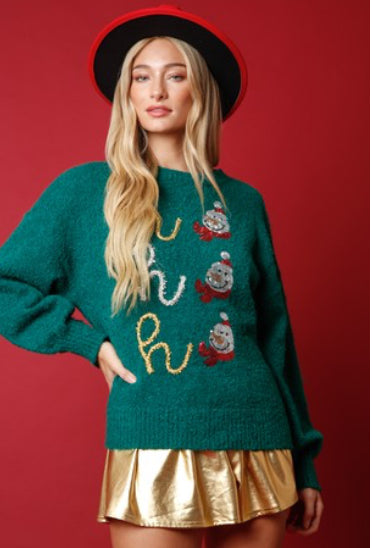 “Ho Ho Ho” Sequin Sweater