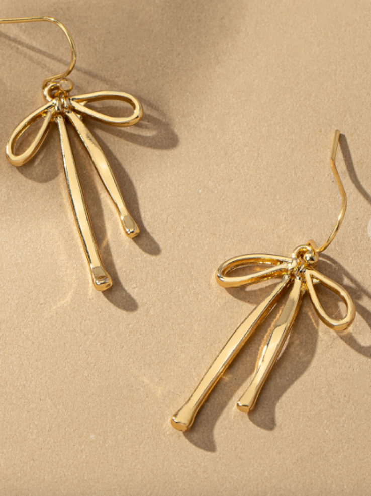 Bow Bow- Gold Earrings