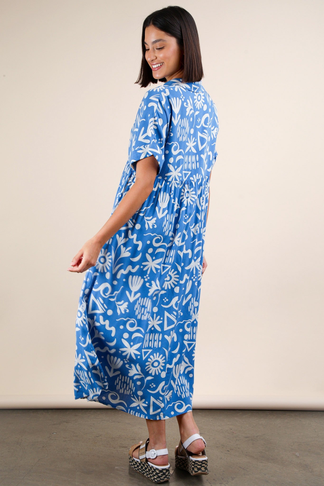 Sunset Dress-  Blue