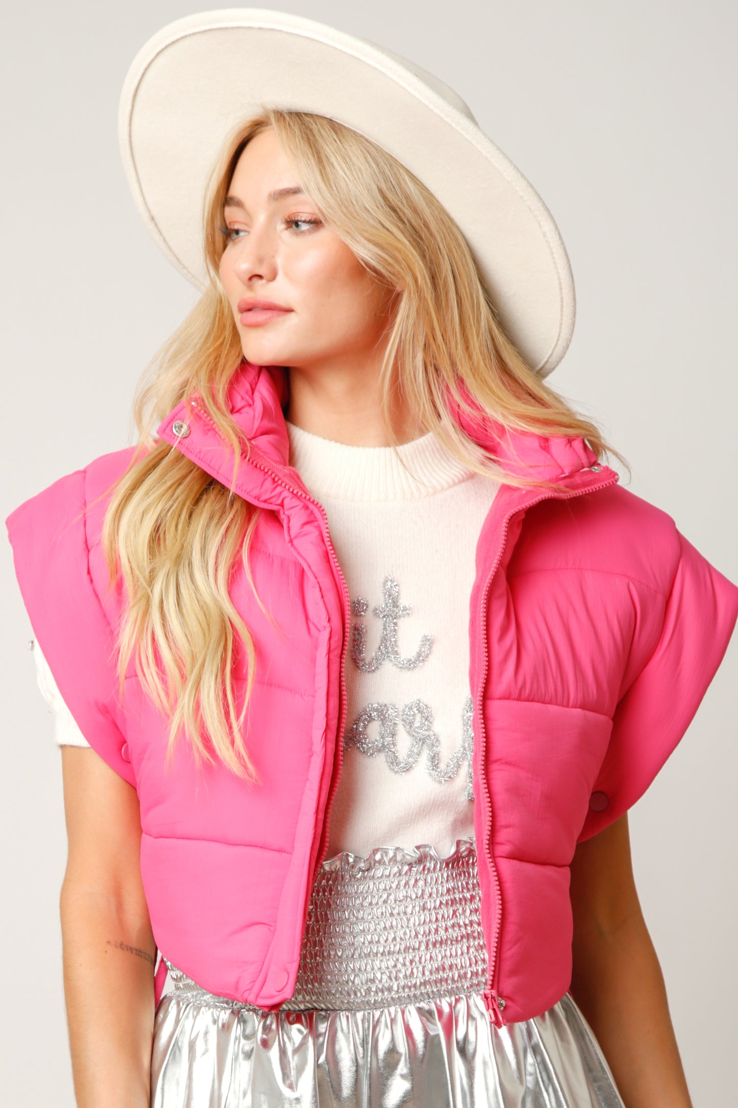 Hot Pink Puff Vest