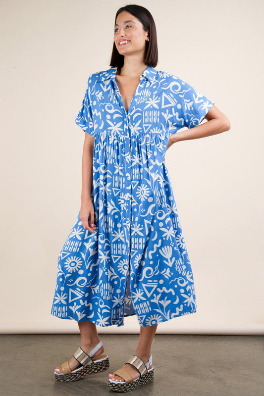 Sunset Dress-  Blue